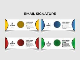 Minimalist email signature template design. vector