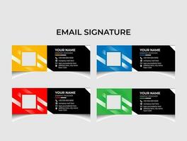 Minimalist email signature template design. vector
