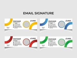 Minimalist email signature template design. vector