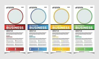 Corporate business marketing roll up banner template or Standee X banner template design. Vertical stand banner template. vector