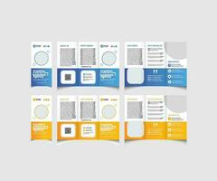 Creative corporate business marketing trifold brochure template design. Minimalist trifold brochure layout. vector