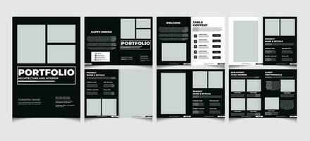 Architecture portfolio template or interior portfolio template design with a4 size. Portfolio template design. vector