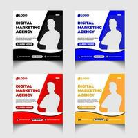 Corporate business or digital marketing agency social media post template design. vector
