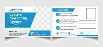 Creative corporate business marketing postcard template design. Clean and modern business postcard layout. vector