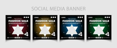 Fashion sale social media post template or sale poster template design. vector