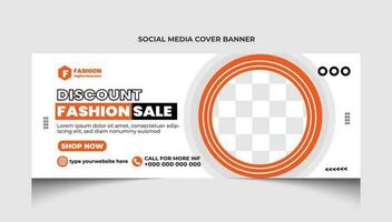 Fashion sale social media facebook cover template design and fashion sale timeline web banner template design. vector