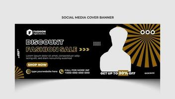 Fashion sale social media facebook cover template design and fashion sale timeline web banner template design. vector