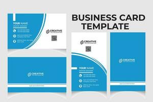 Creative corporate business card template design with portrait and landscape orientation. Clean and modern business card horizontal and vertical layout. vector