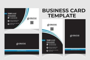 Creative corporate business card template design with portrait and landscape orientation. Clean and modern business card horizontal and vertical layout. vector