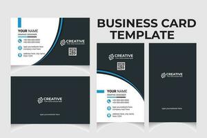 Creative corporate business card template design with portrait and landscape orientation. Clean and modern business card horizontal and vertical layout. vector