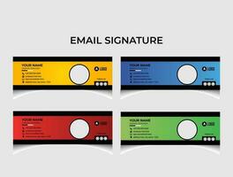 Minimalist email signature template design. vector