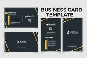 Creative corporate business card template design with portrait and landscape orientation. Clean and modern business card horizontal and vertical layout. vector