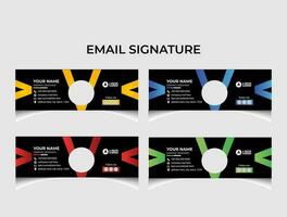 Minimalist email signature template design. vector