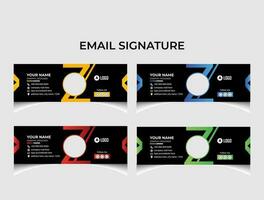 Minimalist email signature template design. vector