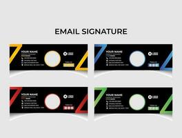 Minimalist email signature template design. vector