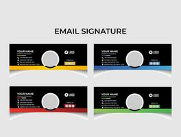 Minimalist email signature template design. vector