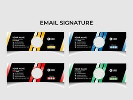 Minimalist email signature template design. vector
