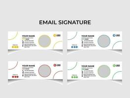 Minimalist email signature template design. vector