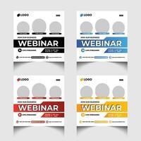 corporate business marketing live webinar social media post template design. vector