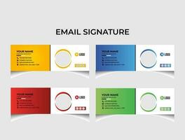 Minimalist email signature template design. vector