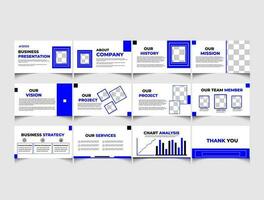 Minimalist business PowerPoint presentation slides template design. Use for presentation, background, website slider, advertising, landing page, magazine, annual report, marketing, company profile. vector