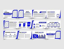 Minimalist business PowerPoint presentation slides template design. Use for presentation, background, website slider, advertising, landing page, magazine, annual report, marketing, company profile. vector