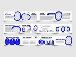 Minimalist business PowerPoint presentation slides template design. Use for presentation, background, website slider, advertising, landing page, magazine, annual report, marketing, company profile. vector