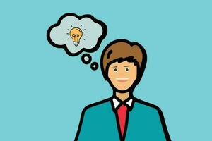 Free vector businessman with an idea