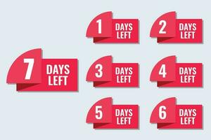 Free vector promotional number of days left banner design