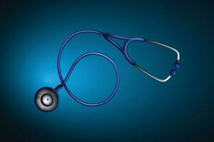 Free vector realistic medical stethoscope on color background.