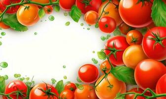 Red Tomato Background For Social Media Advertising, Organic Vegetable for Healthy Nutrition. Generative Ai photo