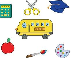 Back To School Stationary Vector Design