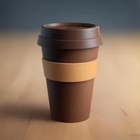 Mockup image of a coffee paper cup. AI generated photo