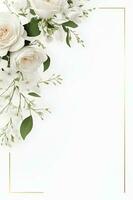 wedding invitation card template on a modern white background photo