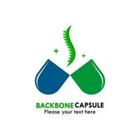 Backbone capsule logo template illustration. suitable for drug, pill, tablet, pharmacy, etc vector