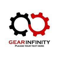 Infinity gear logo template illustration. suitable for brand, auto, industry, identity, mechanic, manufacturing vector