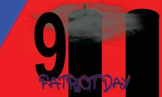 Patriot Day 911 September with Cloudy Smoke and Colorful Background, and editable Text simple template vector