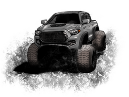 Truck off road car cartoon psd