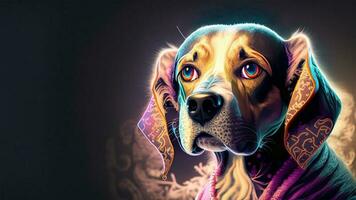 Canine Chic in dark background photo