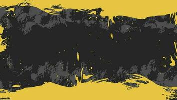 Abstract Yellow Paint Grunge Texture Frame In Black Background vector