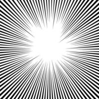 Comic zoom motion lines background with flash explosion rays effect texture vector