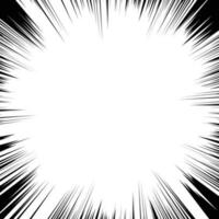 Comic zoom motion lines background with flash explosion rays effect texture vector