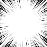 Comic zoom motion lines background with flash explosion rays effect texture vector