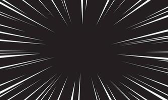 Comic zoom motion lines background with flash explosion rays effect texture vector