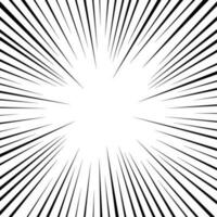 Comic zoom motion lines background with flash explosion rays effect texture vector