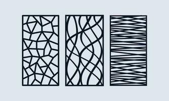 Vector collection of laser cut Patten panels. Abstract geometric patterns