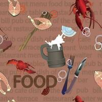 Seamless texture with the image of food. Vector. vector