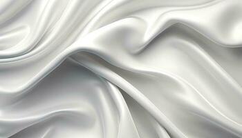 3D Smooth white silk texture  luxury background design photo