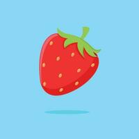 cute single image red sweet strawberry vector illustration blue background