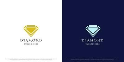 diamante joyería logo diseño ilustración. sencillo plano silueta oro joyería cristal diamante moderno minimalista glamour lujo azul zafiro Esmeralda rubí. Perfecto para diamante tienda aplicación negocio icono. vector